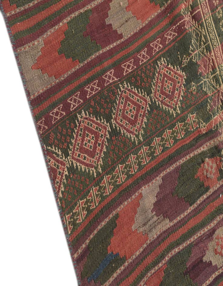 Detail image of  3' 4 x 10'  Hand Woven Kilim Fars Wool Runner Rug