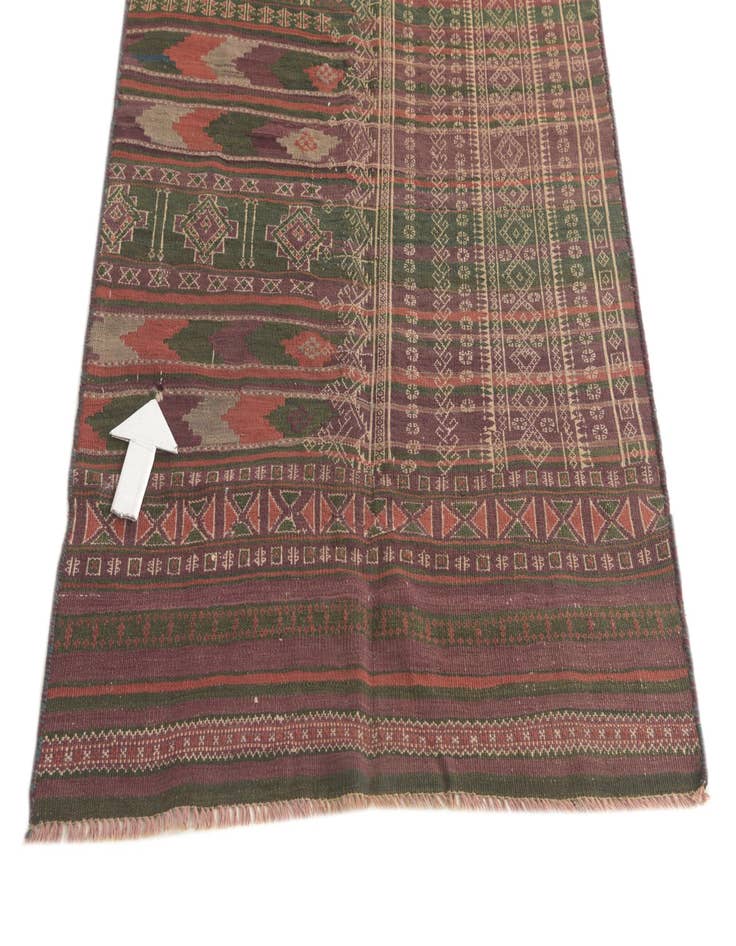 Detail image of  3' 4 x 10'  Hand Woven Kilim Fars Wool Runner Rug