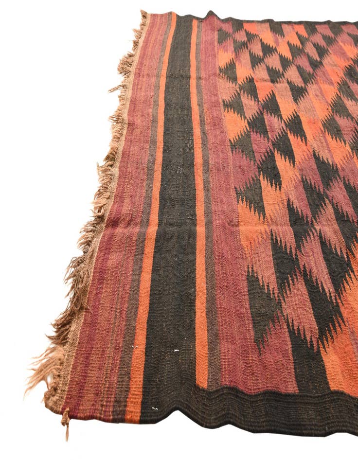 Detail image of  4' 5 x 11' 9  Hand Woven Kilim Fars Wool Runner Rug