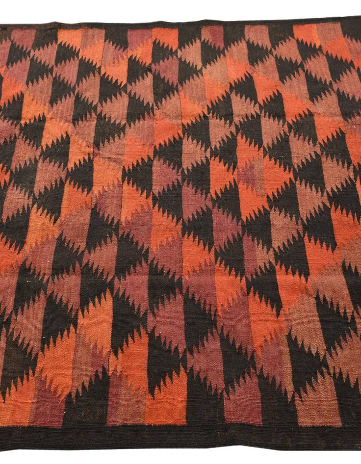 Detail image of  4' 5 x 11' 9  Hand Woven Kilim Fars Wool Runner Rug