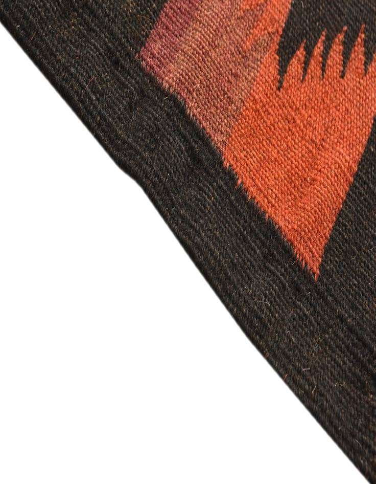 Detail image of  4' 5 x 11' 9  Hand Woven Kilim Fars Wool Runner Rug