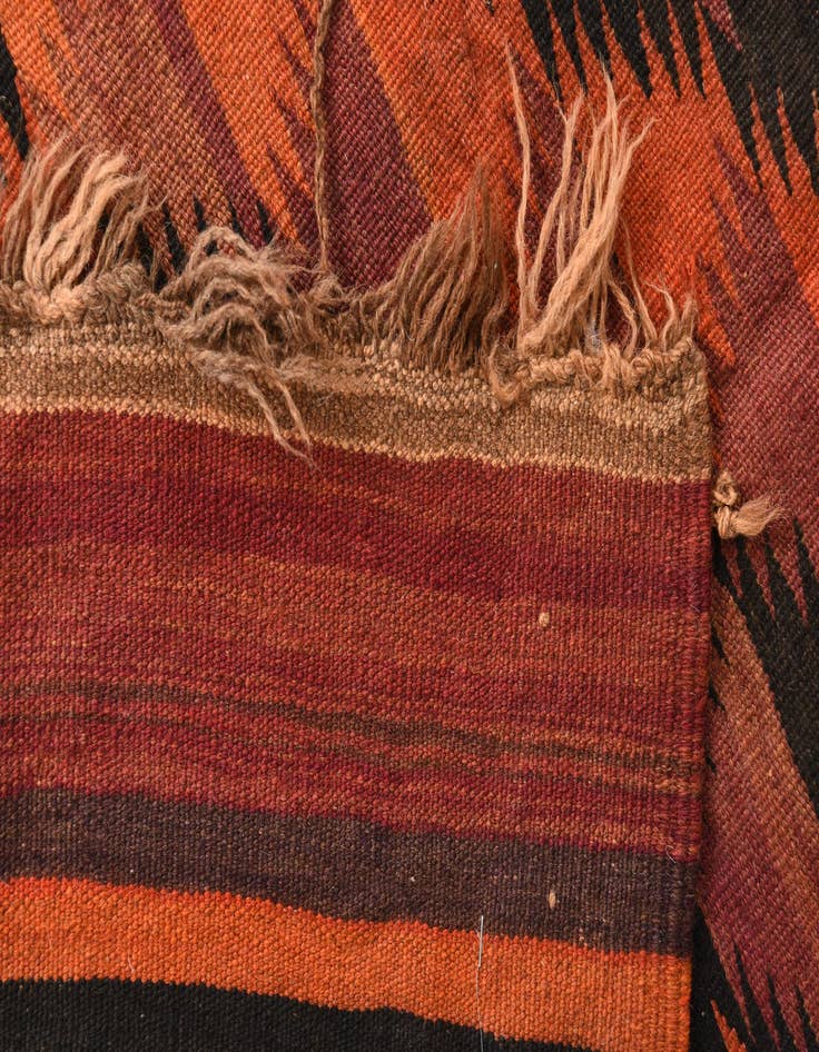 Detail image of  4' 5 x 11' 9  Hand Woven Kilim Fars Wool Runner Rug