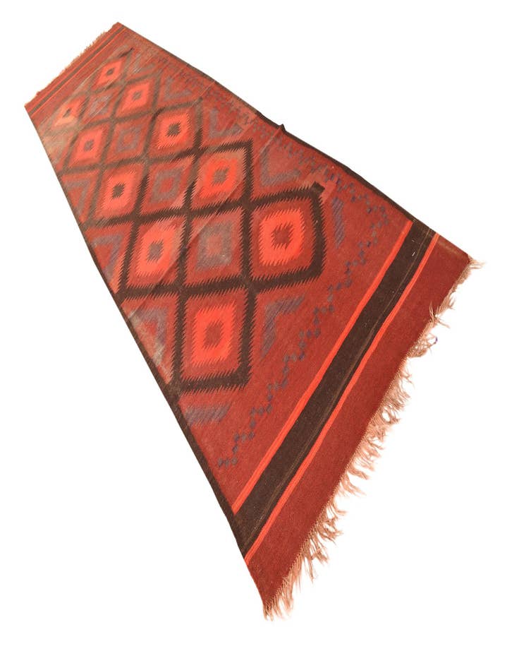 Detail image of  4' 5 x 14' 10  Hand Woven Kilim Fars Wool Runner Rug