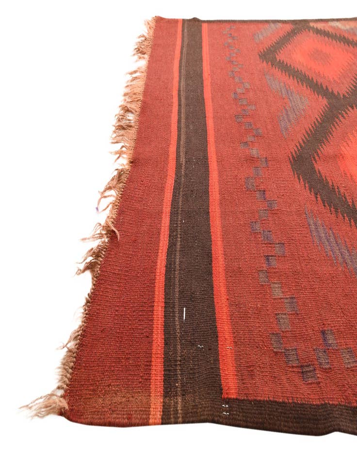 Detail image of  4' 5 x 14' 10  Hand Woven Kilim Fars Wool Runner Rug
