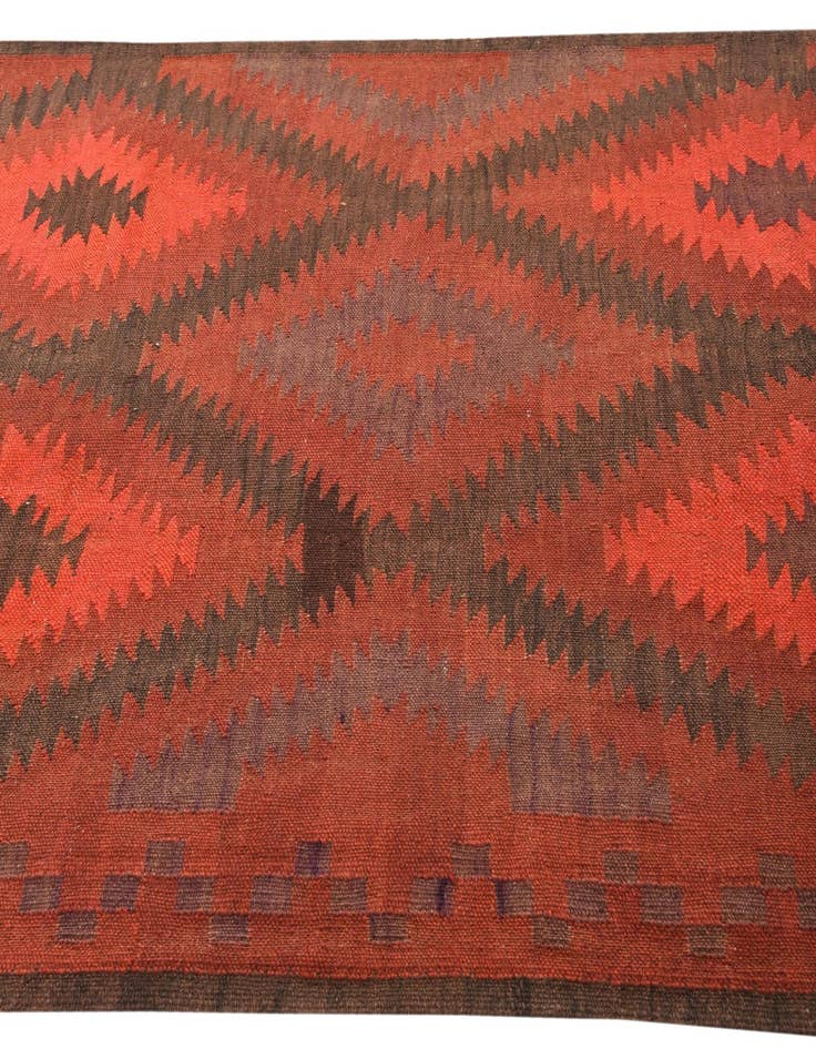 Detail image of  4' 5 x 14' 10  Hand Woven Kilim Fars Wool Runner Rug