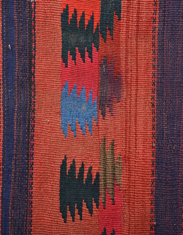 Detail image of  4' 1 x 10' 8  Hand Woven Kilim Fars Wool Runner Rug