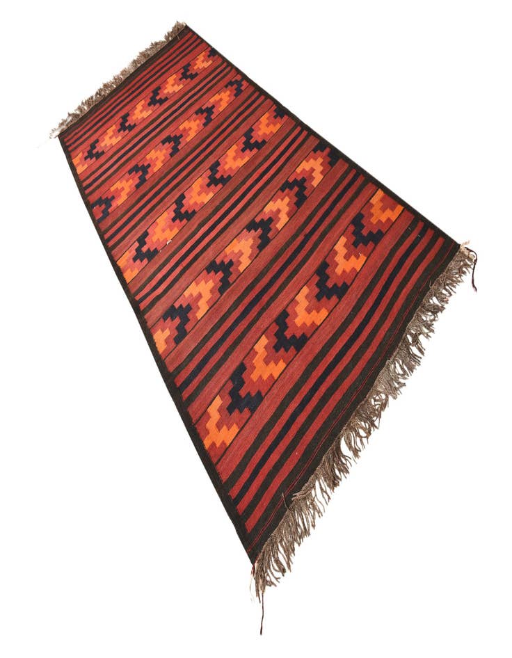 Detail image of  4' 4 x 9' 2  Hand Woven Kilim Fars Wool Runner Rug