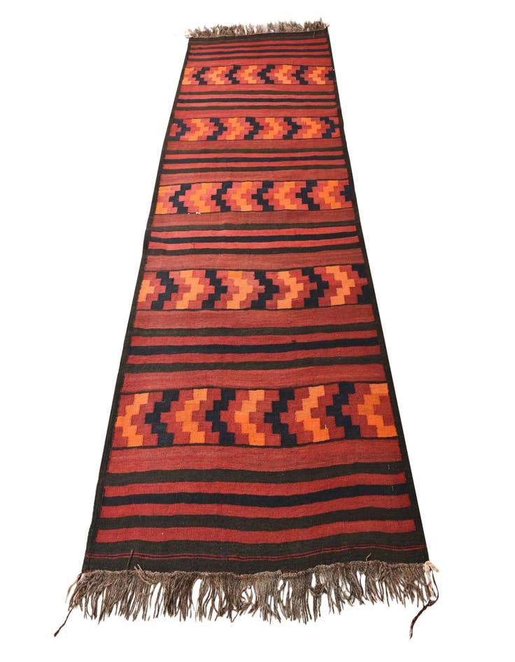 Detail image of  4' 4 x 9' 2  Hand Woven Kilim Fars Wool Runner Rug