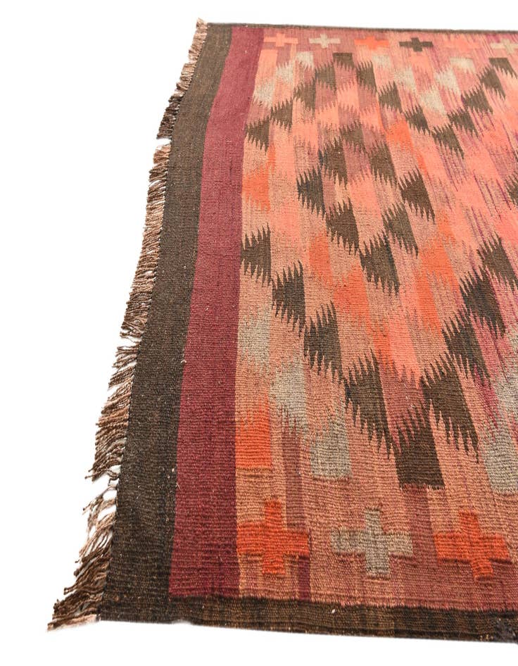 Detail image of  4' 2 x 14'  Hand Woven Kilim Fars Wool Runner Rug