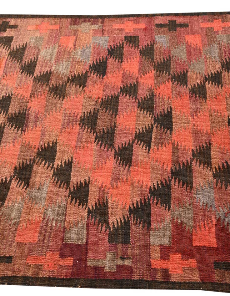 Detail image of  4' 2 x 14'  Hand Woven Kilim Fars Wool Runner Rug