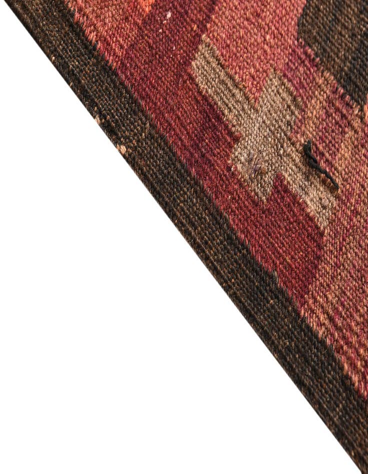 Detail image of  4' 2 x 14'  Hand Woven Kilim Fars Wool Runner Rug