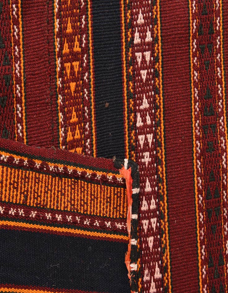 Detail image of  5' 4 x 11' 10  Hand Woven Kilim Fars Wool Runner Rug