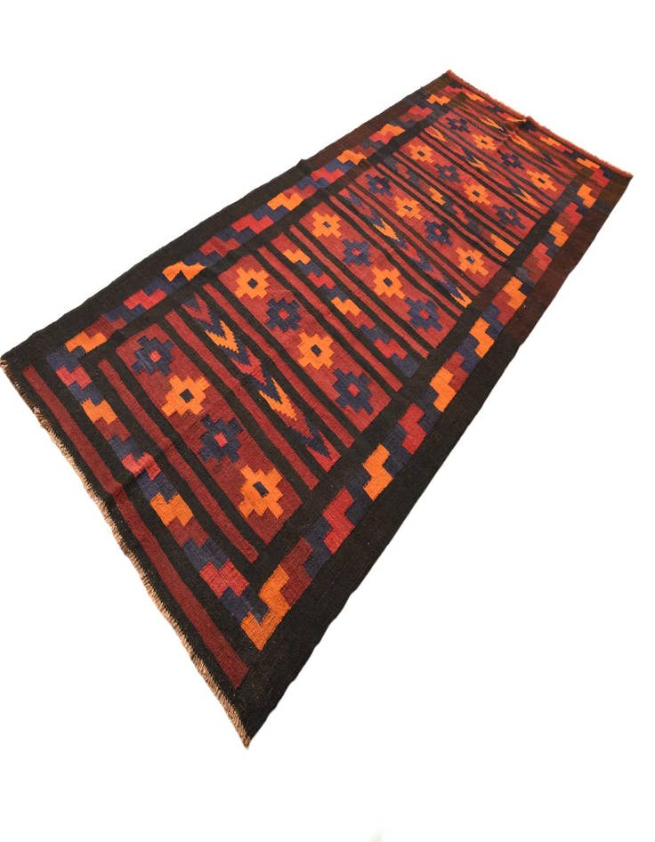 Detail image of  5' 3 x 12' 3  Hand Woven Kilim Fars Wool Runner Rug