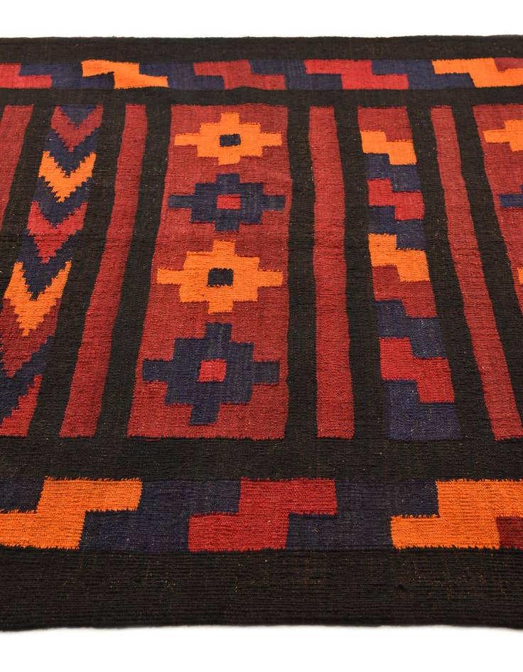 Detail image of  5' 3 x 12' 3  Hand Woven Kilim Fars Wool Runner Rug
