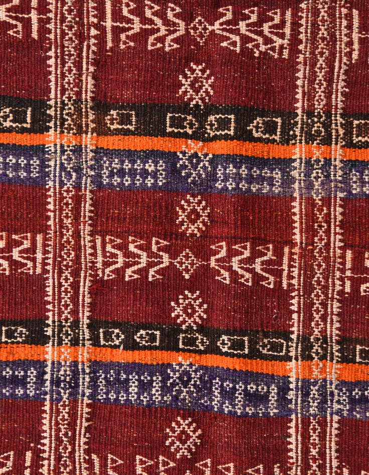 Detail image of  4' 7 x 13' 3  Hand Woven Kilim Fars Wool Runner Rug
