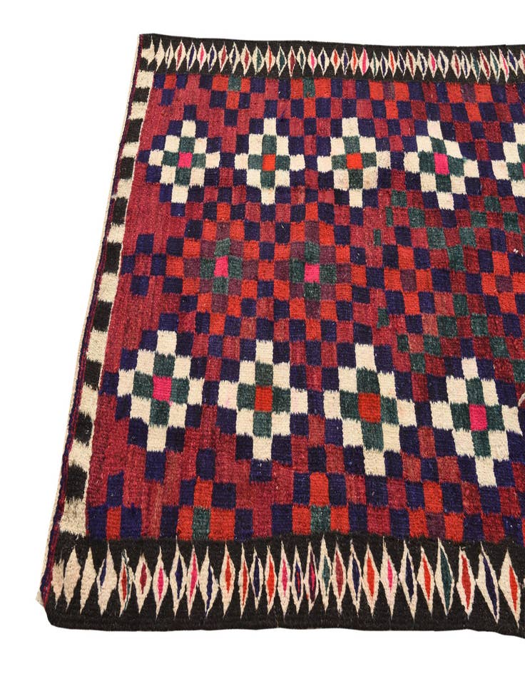 Detail image of  4' 5 x 9' 6  Hand Woven Kilim Fars Wool Runner Rug