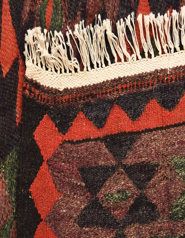 Detail image of  4' 5 x 8' 4  Hand Woven Kilim Fars Wool Runner Rug