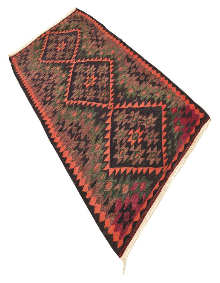 Detail image of  4' 5 x 8' 4  Hand Woven Kilim Fars Wool Runner Rug