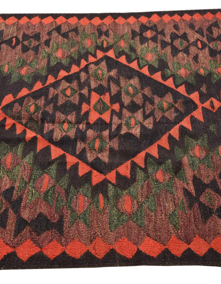 Detail image of  4' 5 x 8' 4  Hand Woven Kilim Fars Wool Runner Rug