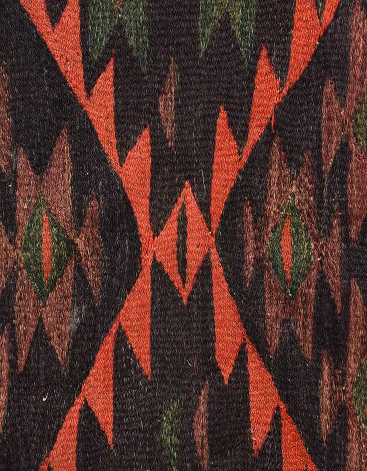 Detail image of  4' 5 x 8' 4  Hand Woven Kilim Fars Wool Runner Rug