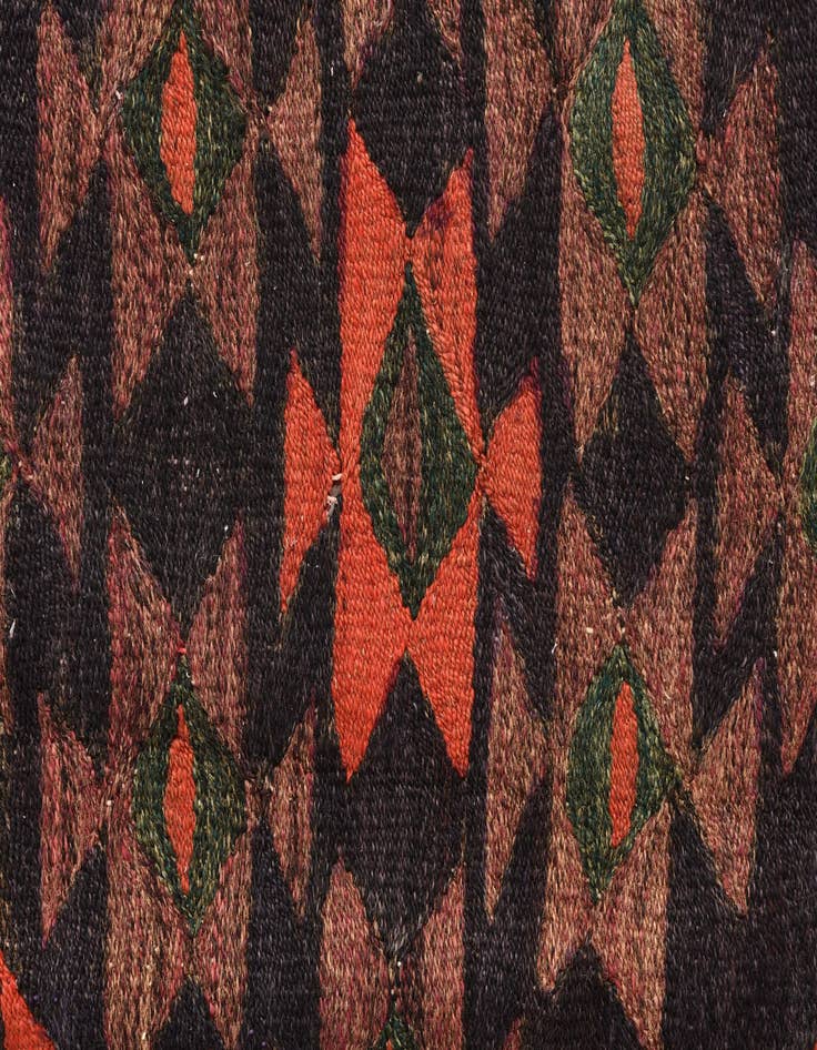 Detail image of  4' 5 x 8' 4  Hand Woven Kilim Fars Wool Runner Rug