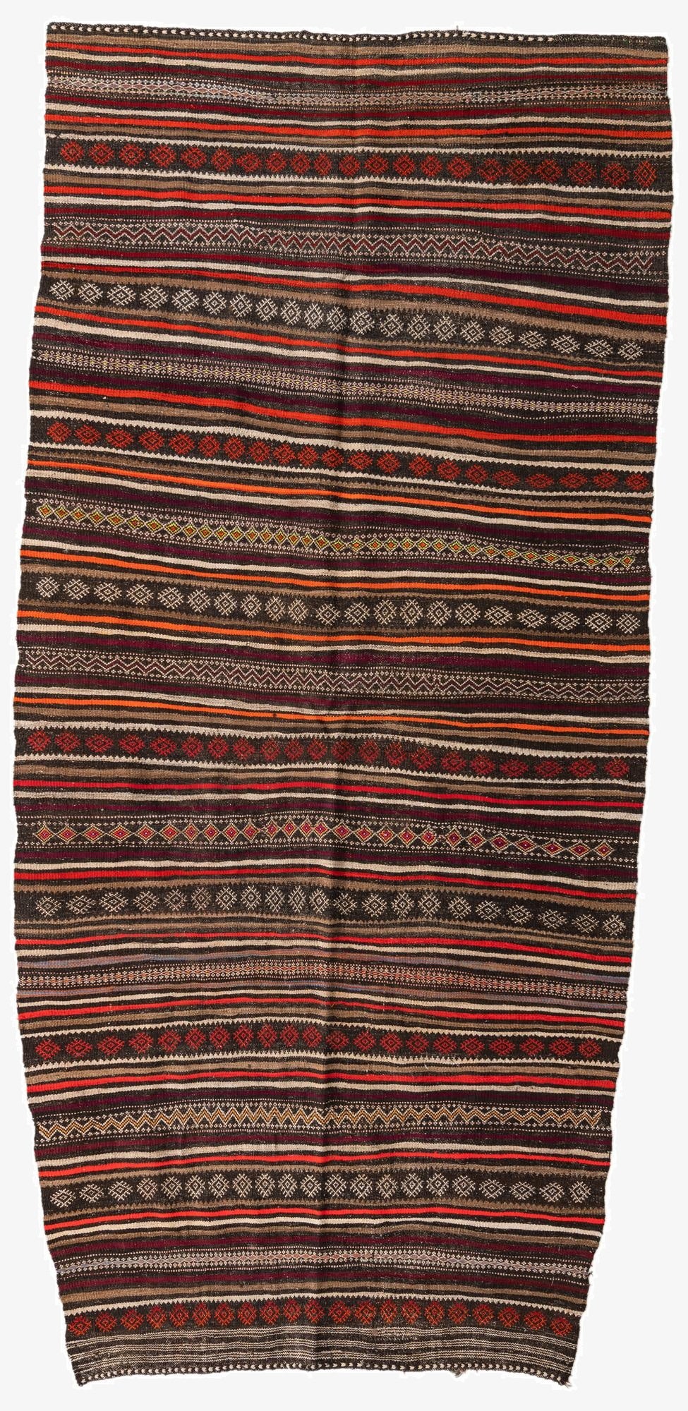  5' 9 x 12' 1  Hand Woven Kilim Fars Wool Runner Rug