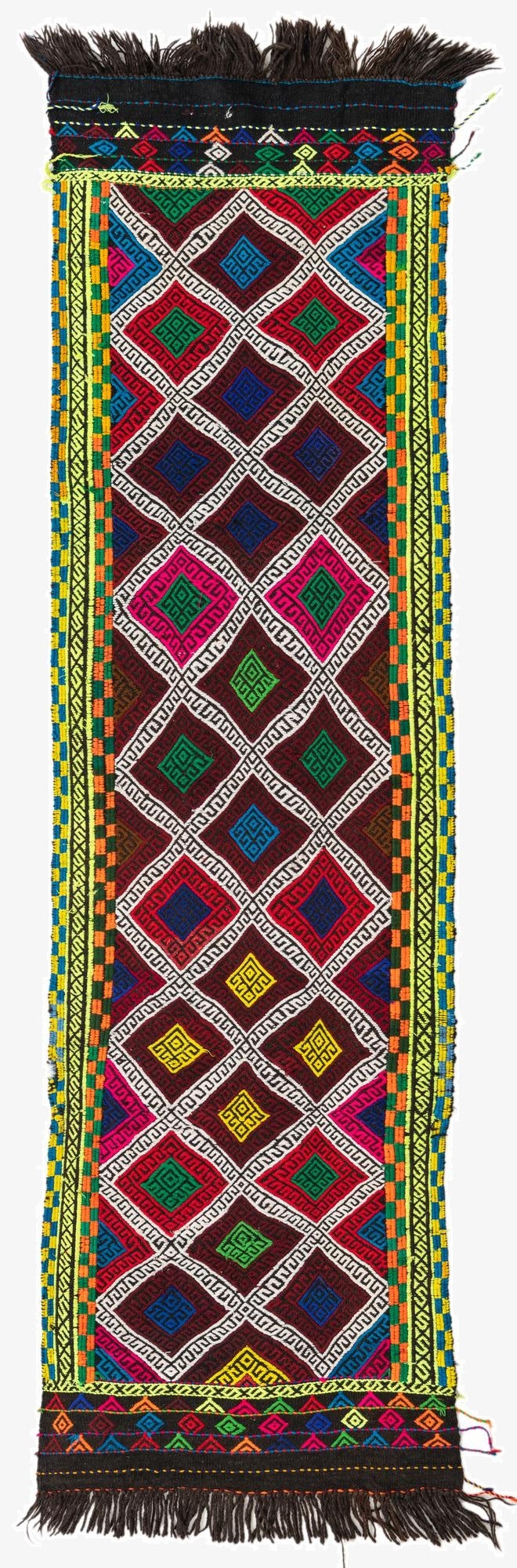  2' 1 x 7' 4  Hand Knotted Kilim Fars Persian Wool Runner Rug