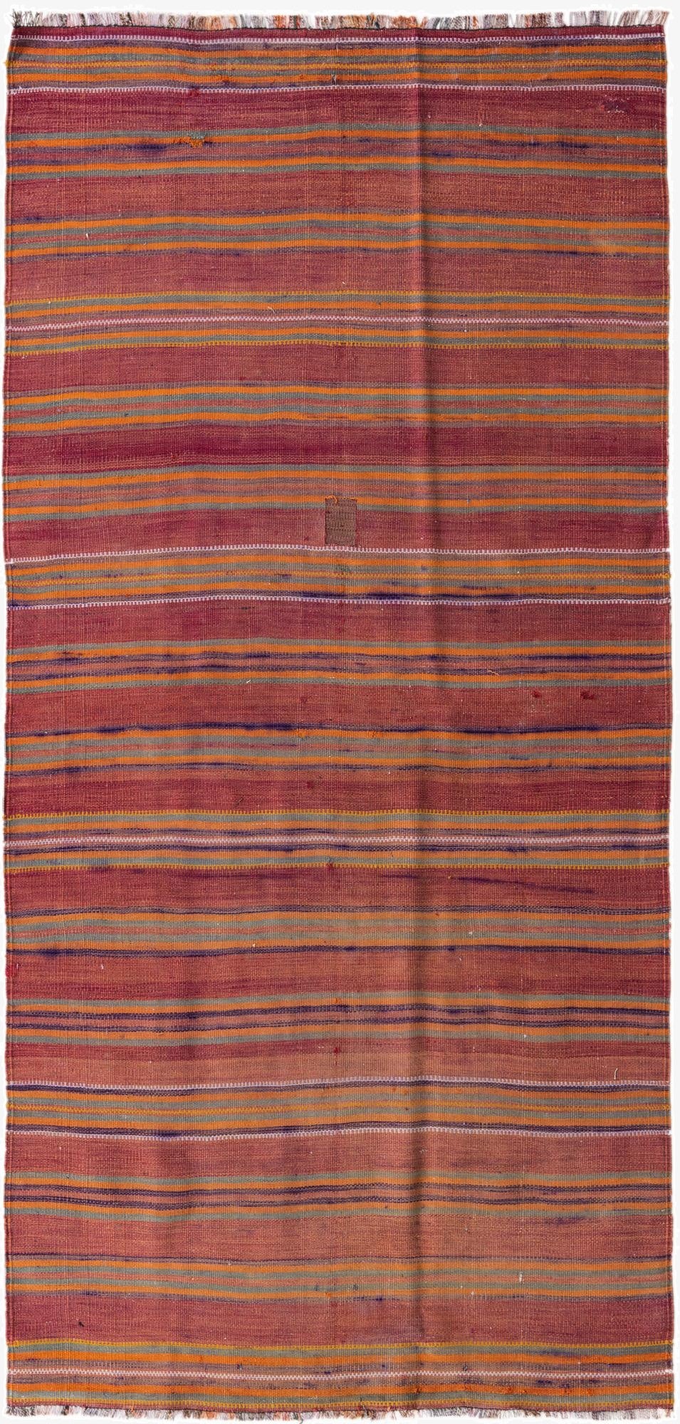  4' 3 x 9' 1  Hand Woven Kilim Fars Wool Runner Rug