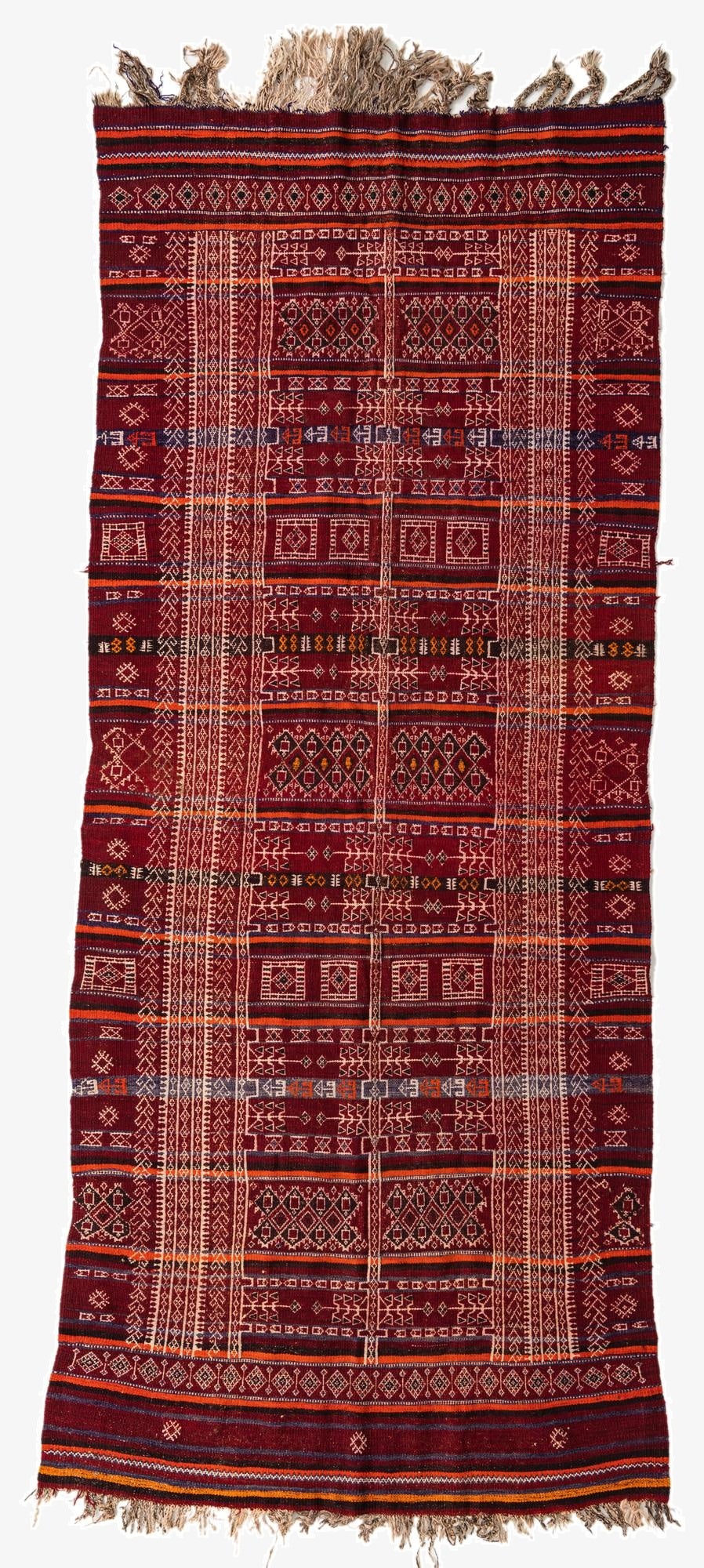 4' 5 x 11'  Hand Woven Kilim Fars Wool Runner Rug