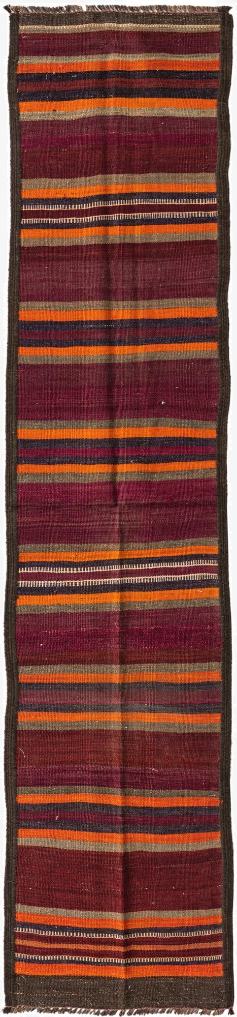  1' 9 x 9'  Hand Woven Kilim Fars Wool Runner Rug