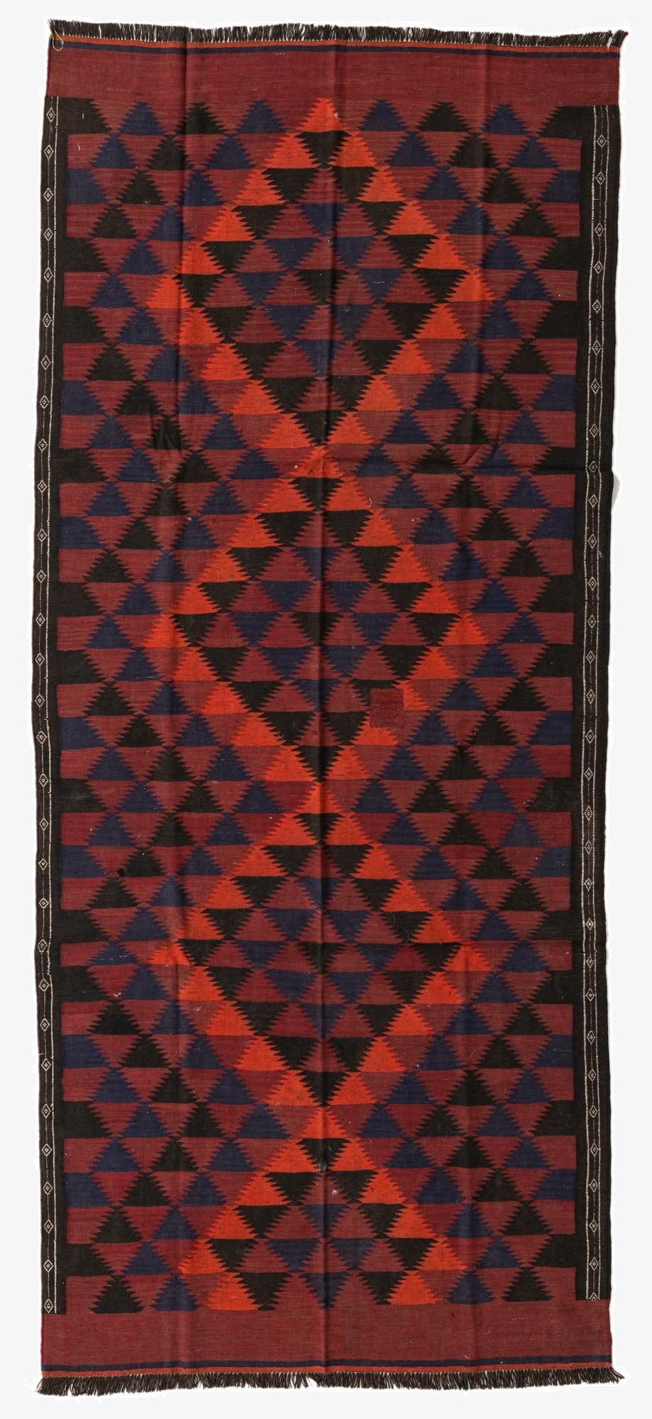  4' 7 x 10' 9  Hand Woven Kilim Fars Wool Runner Rug