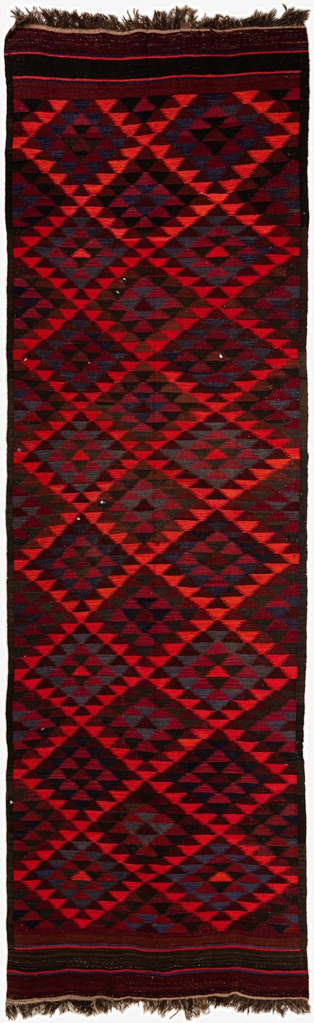  4' 5 x 14' 9  Hand Woven Kilim Fars Wool Runner Rug