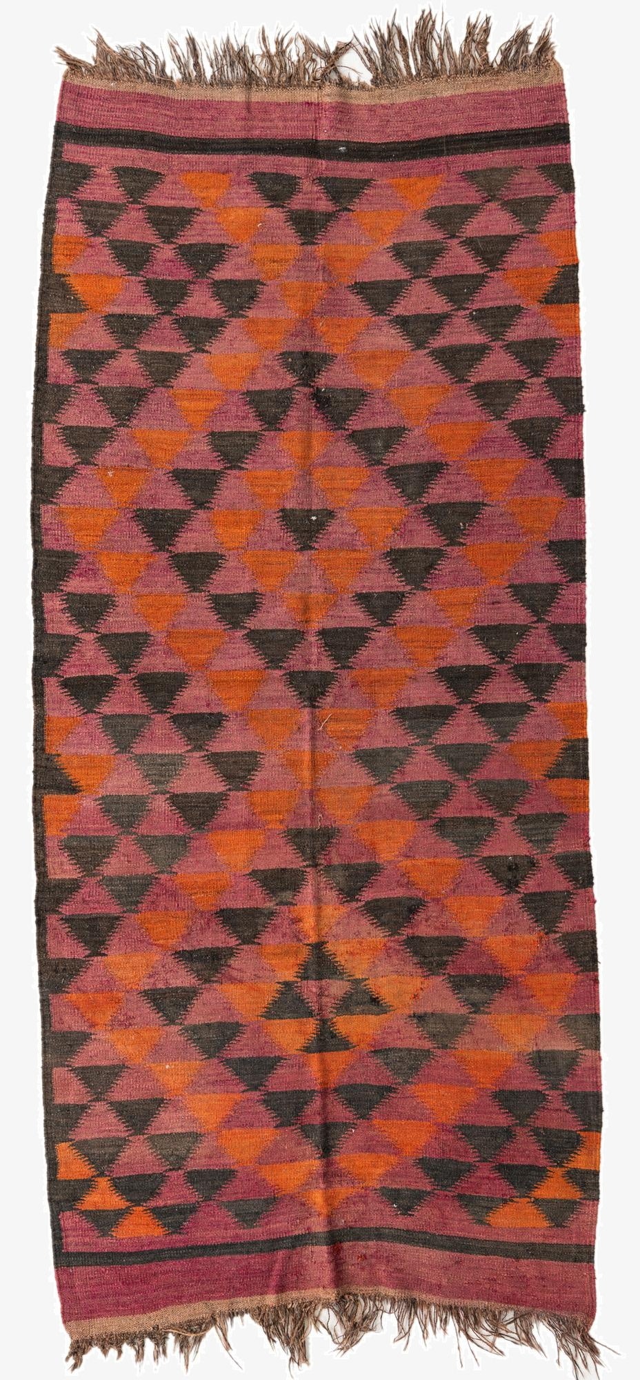  4' 5 x 9' 9  Hand Woven Kilim Fars Wool Runner Rug
