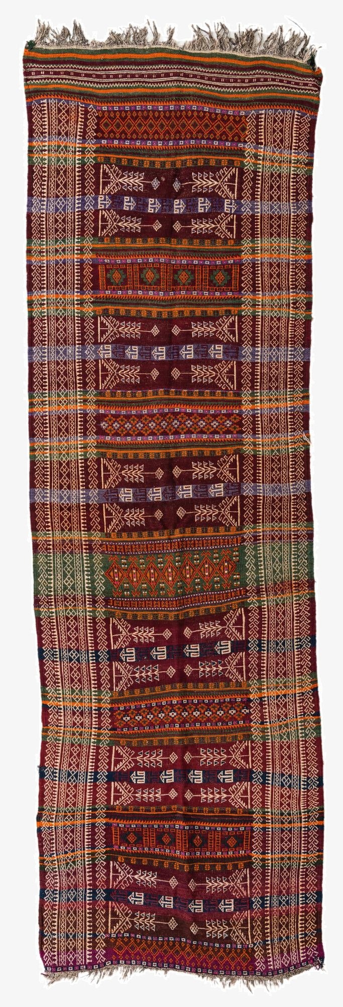  3' 8 x 12'  Hand Woven Kilim Fars Wool Runner Rug