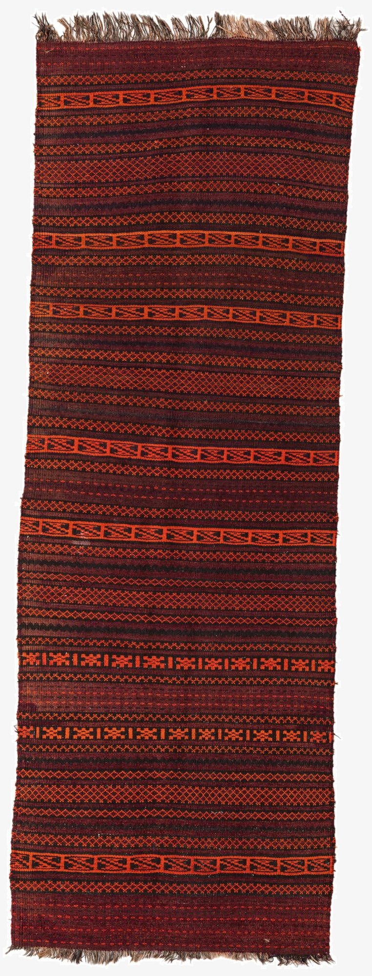  3' 4 x 9' 8  Hand Woven Kilim Fars Wool Runner Rug