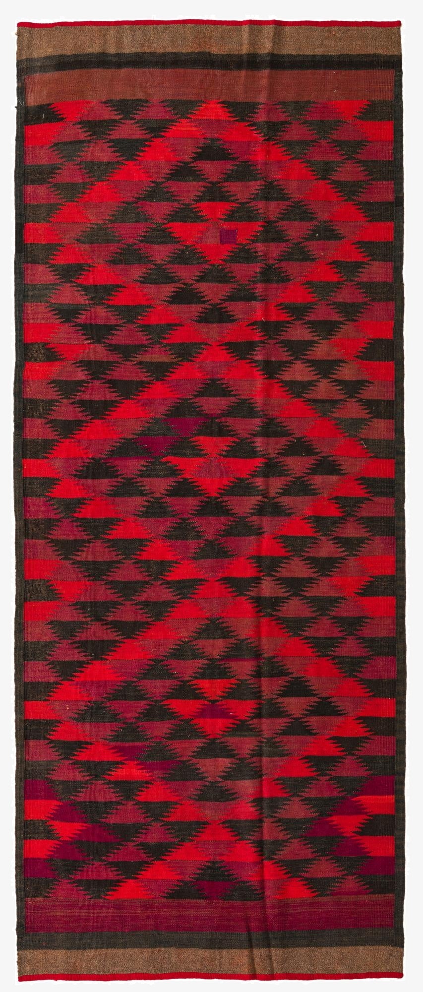  4' 4 x 10' 9  Hand Woven Kilim Fars Wool Runner Rug