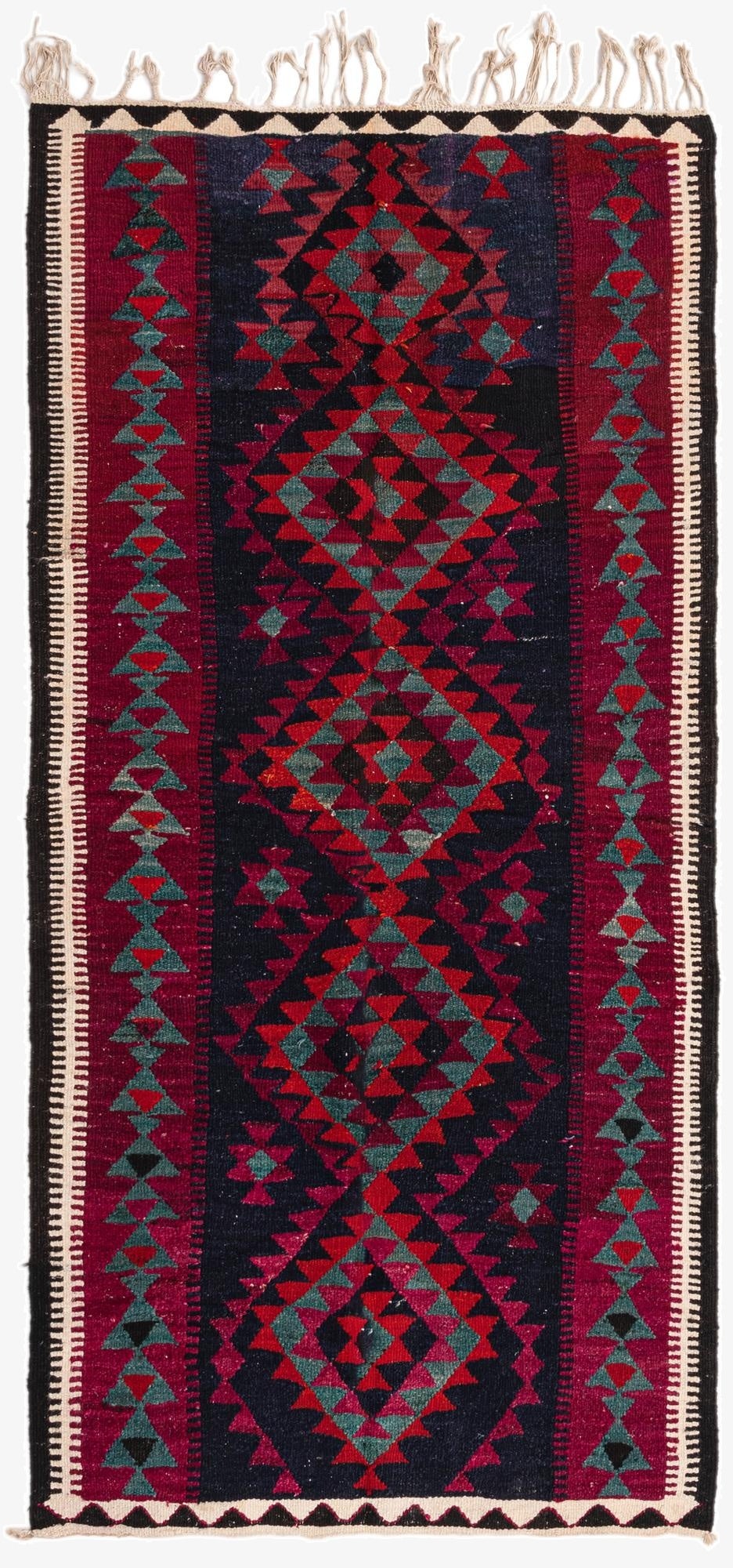  4' x 8'  Hand Woven Kilim Fars Wool Runner Rug