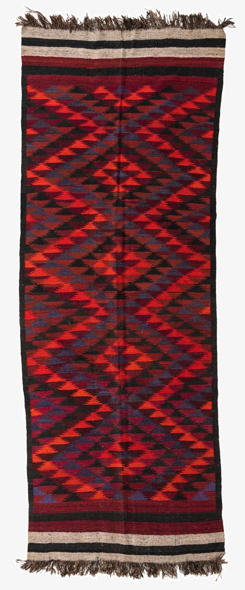  4' 5 x 11' 9  Hand Woven Kilim Fars Wool Runner Rug