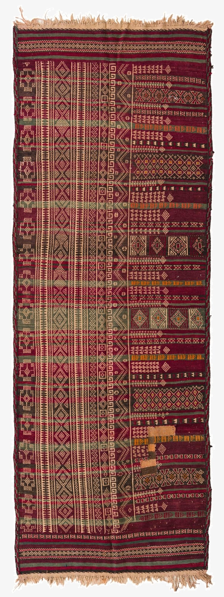  3' 6 x 9' 7  Hand Woven Kilim Fars Wool Runner Rug