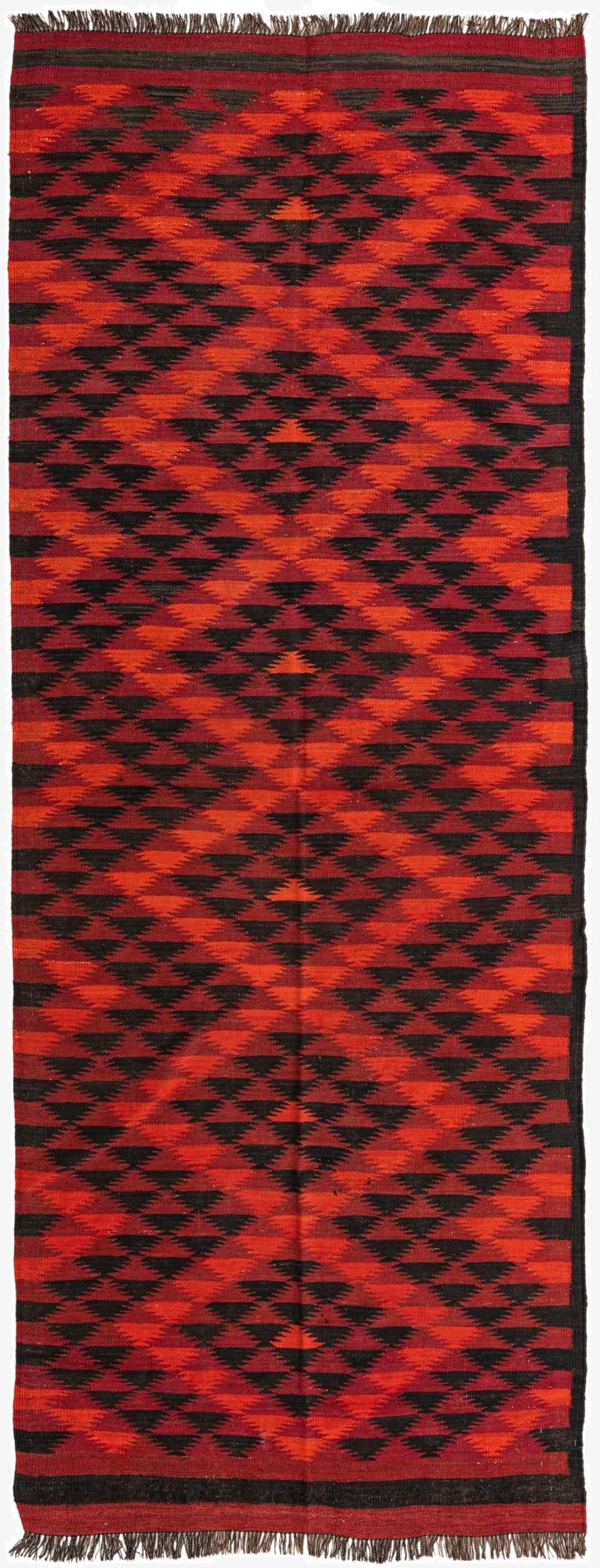  4' 6 x 11' 7  Hand Woven Kilim Fars Wool Runner Rug