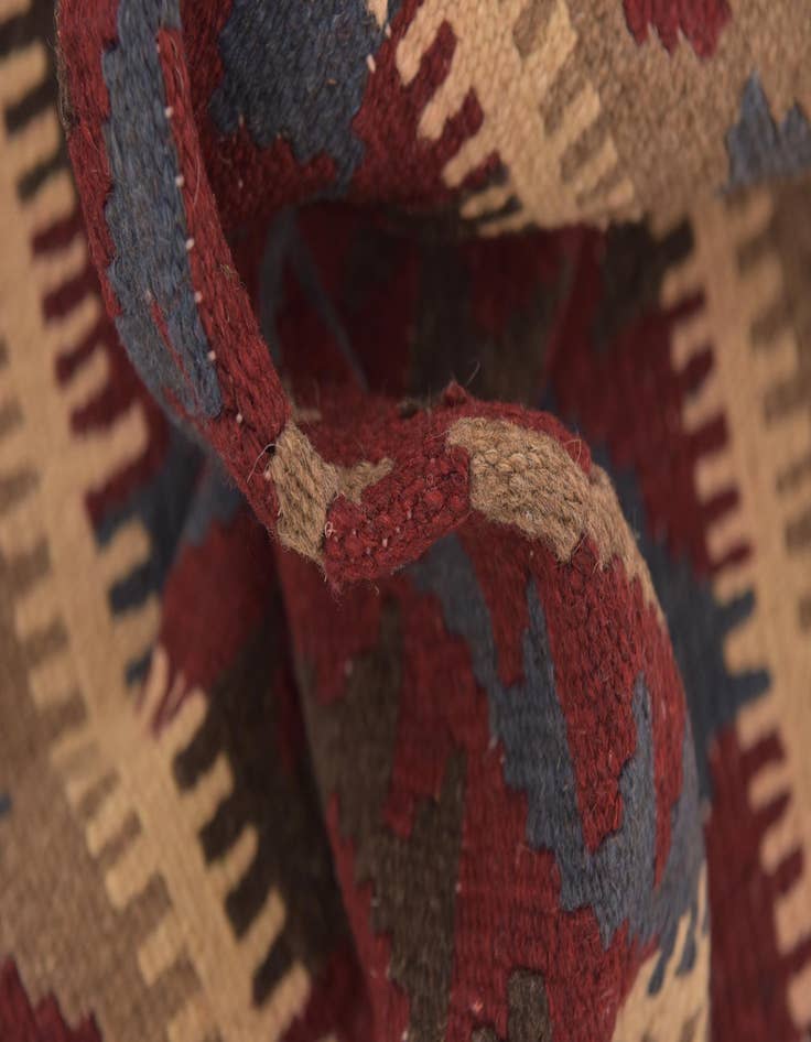 Detail image of  2' x 6' 6  Hand Woven Kilim Maymana Wool Runner Rug