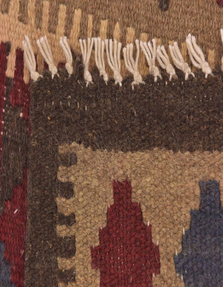 Detail image of  2' x 6' 6  Hand Woven Kilim Maymana Wool Runner Rug