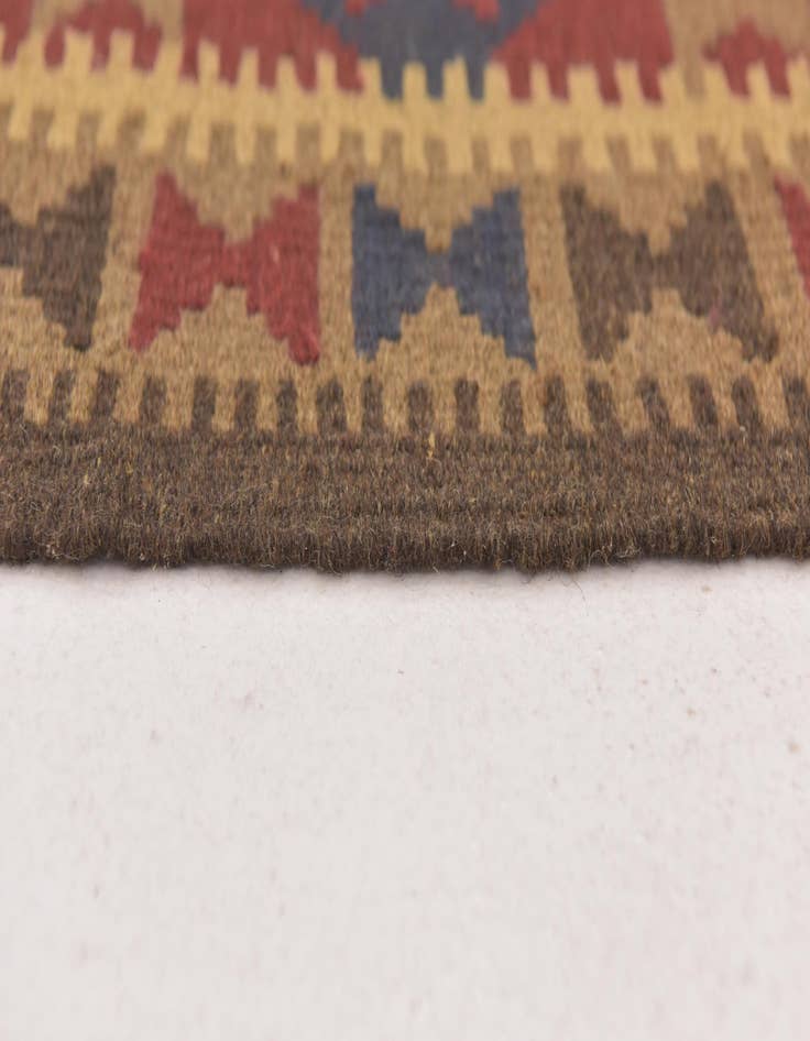 Detail image of  2' x 6' 5  Hand Woven Kilim Maymana Wool Runner Rug