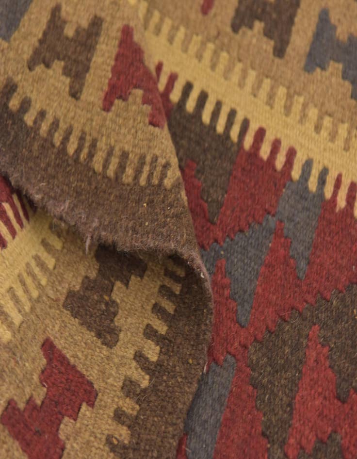 Detail image of  2' x 6' 4  Hand Woven Kilim Maymana Wool Runner Rug