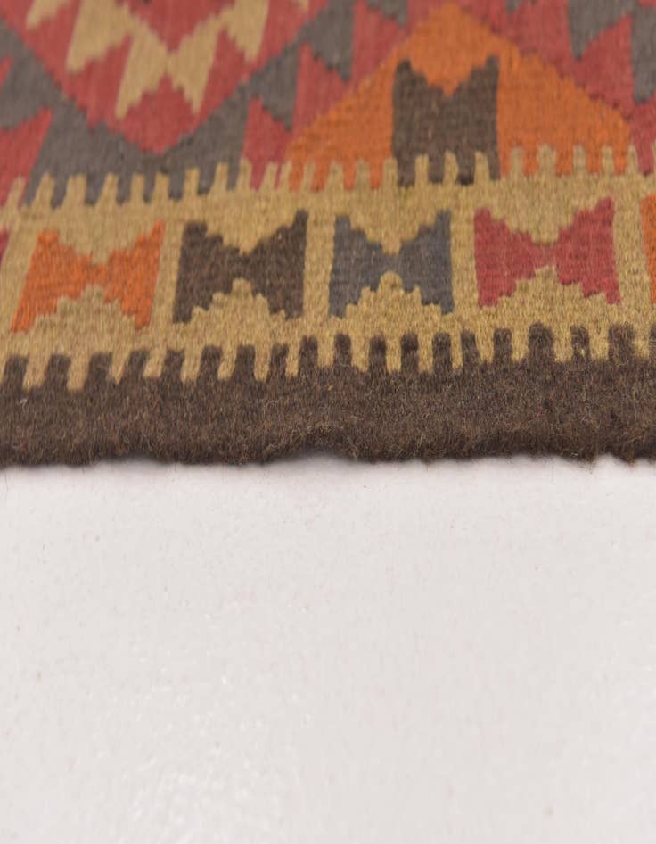 Detail image of  3' 5 x 6' 7  Hand Woven Kilim Maymana Wool Runner Rug