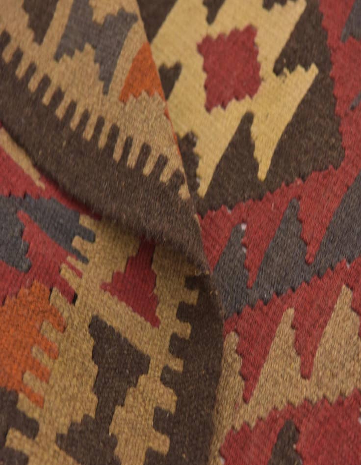 Detail image of  3' 5 x 6' 7  Hand Woven Kilim Maymana Wool Runner Rug