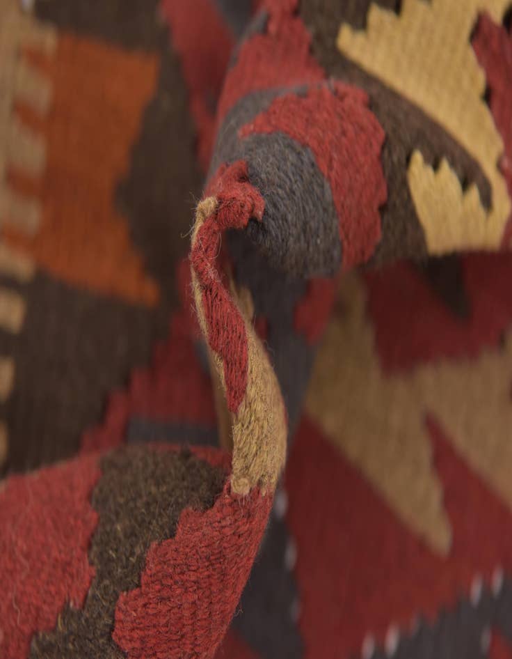 Detail image of  3' 5 x 6' 7  Hand Woven Kilim Maymana Wool Runner Rug