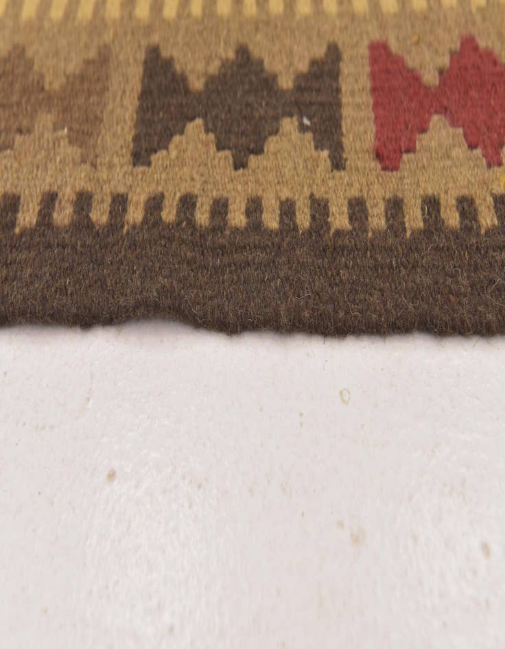 Detail image of  3' 5 x 6' 7  Hand Woven Kilim Maymana Wool Runner Rug