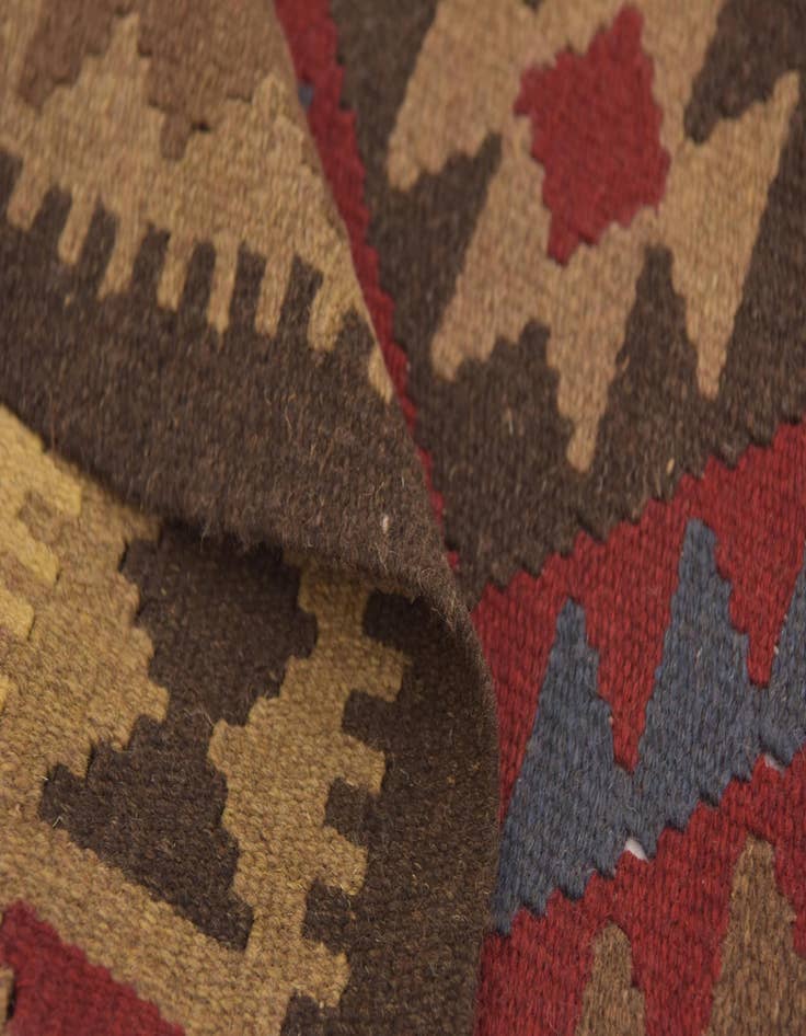 Detail image of  3' 5 x 6' 7  Hand Woven Kilim Maymana Wool Runner Rug