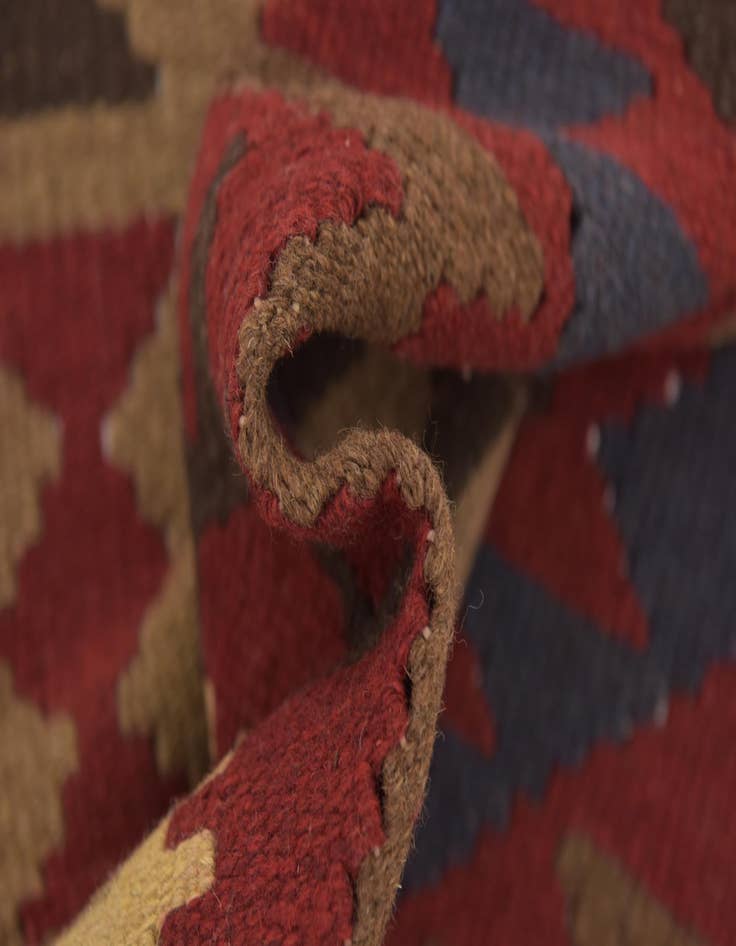 Detail image of  3' 5 x 6' 7  Hand Woven Kilim Maymana Wool Runner Rug